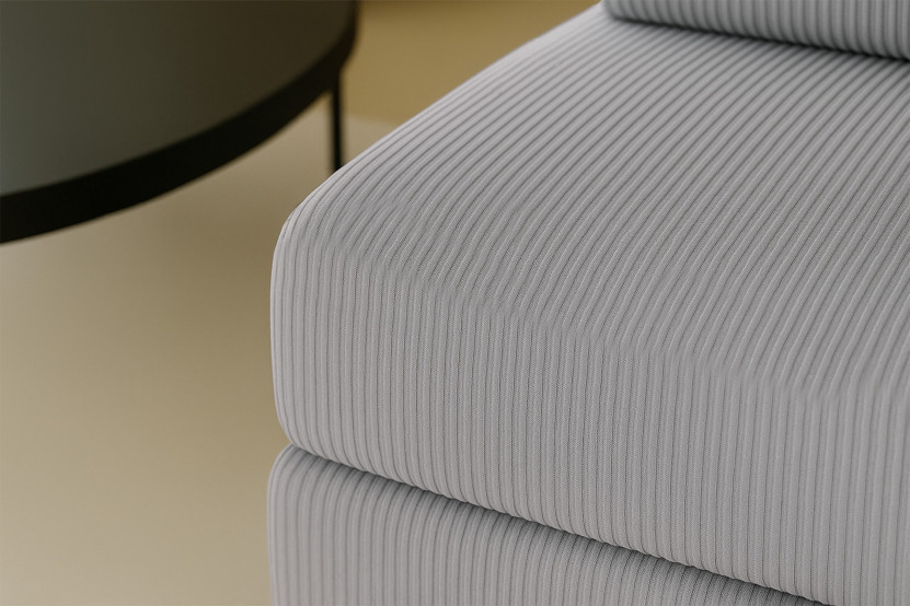 Fauteuil convertible et modulable - Velours côtelé Gris clair