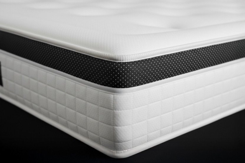 Pack lit complet 200x200 cm - Matelas + 2 Sommiers Noirs + 2 oreillers + Couette - Privilège