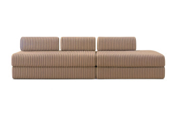 Canapé 5 places - 2 modules convertibles : Canapé 3 places + Canapé 2 places - Velours côtelé XL Marron
