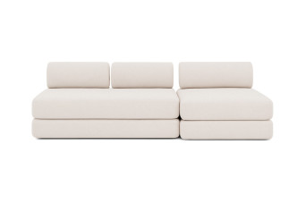Canapé 4 places - 2 modules convertibles : Canapé 3 places + Fauteuil - Tissu extérieur Beige clair Canapé 4 places - 2 modules convertibles : Canapé 3 places + Fauteuil - Tissu extérieur Beige clair