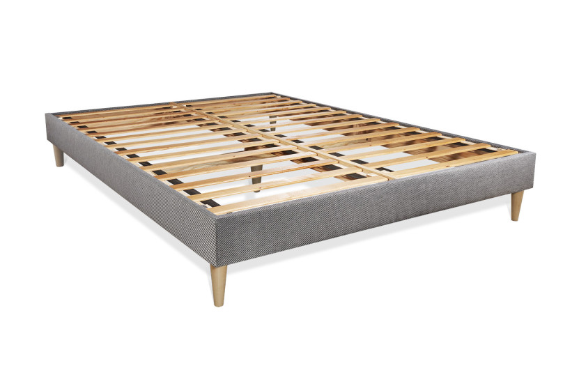 Ensemble Matelas Sommier 200x200 cm - Sommier Gris (en kit) - Trente PLUS