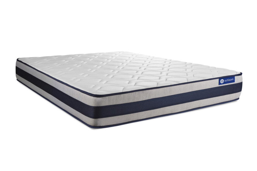 Ensemble Matelas Sommier 135x190 cm - Sommier Gris (en kit) - Actiflex Ergo