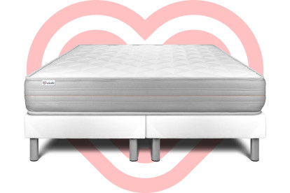 Ensemble Matelas Sommier 200x200 cm - 2 Sommiers Blanc - Vitalmemo