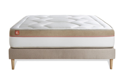 Ensemble Matelas Sommier 160x200 cm - Sommier Beige (déjà monté) - Le Cosy