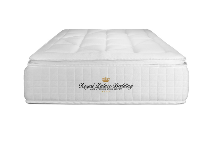 Ensemble Matelas Sommier 120x190 cm - Sommier Blanc (déjà monté) - George V