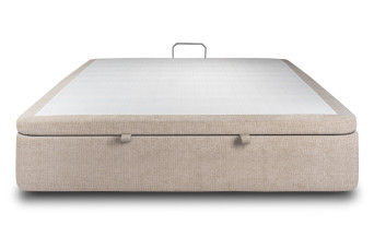 Sommier Coffre 180x200 cm - Toile nattée  - Beige brun