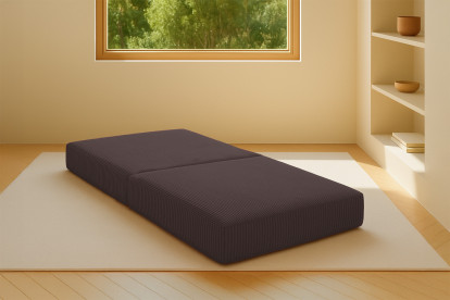 Pouf convertible et modulable - Velours côtelé Marron
