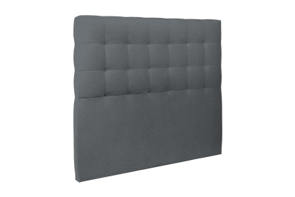 Lit 140x200 cm - Sommier tapissier H29 cm + tête de lit capitonnée - Tissu Velours Gris Anthracite