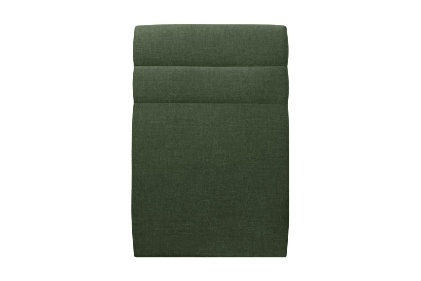 Lit 90x190 cm - Sommier tapissier H35 cm + tête de lit à lignes - Tissu Toile natté Vert Kaki