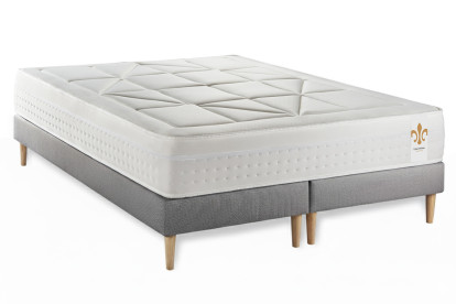 Ensemble Matelas Sommier 160x200 cm - 2 Sommiers Gris - Vingt-Huit