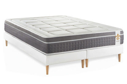 Pack lit complet 180x200 cm - Matelas + 2 Sommiers Blancs + 2 oreillers + Couette - Trente