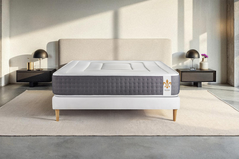 Ensemble Matelas Sommier 90x200 cm - Sommier Blanc (en kit) - Vingt-Six