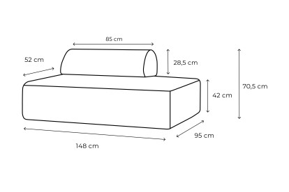 Canapé 2 places modulable - Tissu extérieur à rayures, blanc et vert foncé