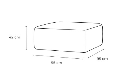 Pouf modulable - Tissu extérieur à rayures, blanc et beige