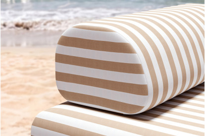 Méridienne modulable - Tissu extérieur à rayures, blanc et marron