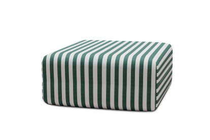 Pouf modulable - Tissu extérieur à rayures, blanc et vert foncé