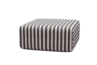 Pouf modulable - Tissu extérieur à rayures, blanc et gris anthracite