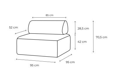 Fauteuil modulable - Tissu extérieur à rayures, blanc et gris