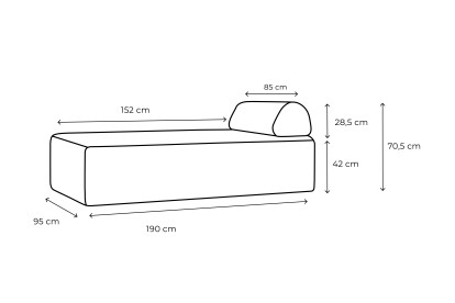 Méridienne modulable - Tissu extérieur à rayures, blanc et beige