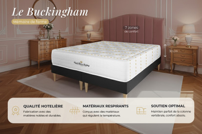Matelas 140x220 cm Mémoire de forme - Buckingham