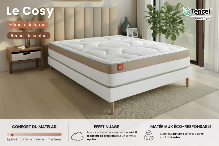 Matelas 140x190 cm Mémoire de forme - Le Cosy