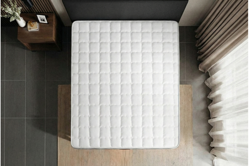Pack lit complet 140x200 cm - Matelas + Sommier Noir (en kit) + 2 oreillers + Couette - Supérieur