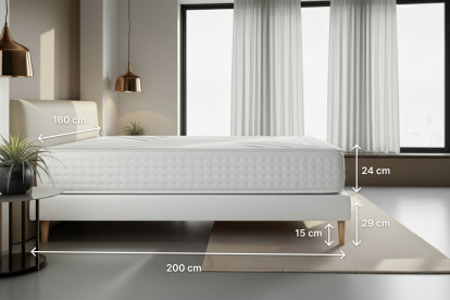 Ensemble Matelas Sommier 160x200 cm - 2 Sommiers Blanc - Vingt-Quatre
