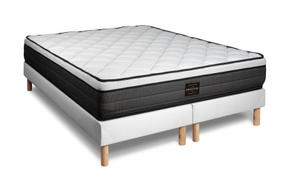 Ensemble Matelas Sommier 160x200 cm - 2 Sommiers Blancs - Suite