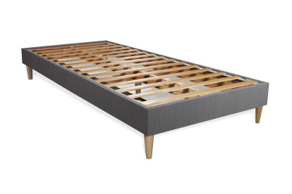 Ensemble Matelas Sommier 90x190 cm - Sommier Gris (en kit) - Actimemo Soft