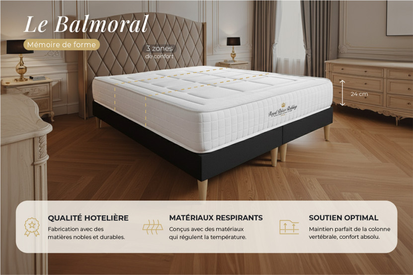 Matelas 200x200 cm Mémoire de forme - Balmoral