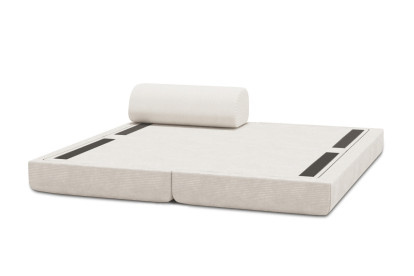 Méridienne convertible et modulable - Velours côtelé Blanc