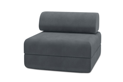 Fauteuil convertible et modulable - Velours côtelé Gris