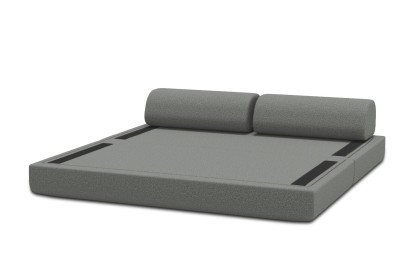 Canapé 3 places convertible et modulable - Tissu lisse Gris