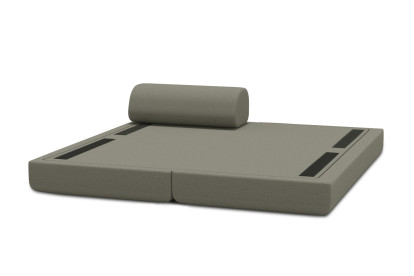 Méridienne convertible et modulable - Tissu lisse Taupe
