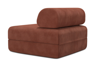 Fauteuil convertible et modulable - Velours côtelé Terracotta