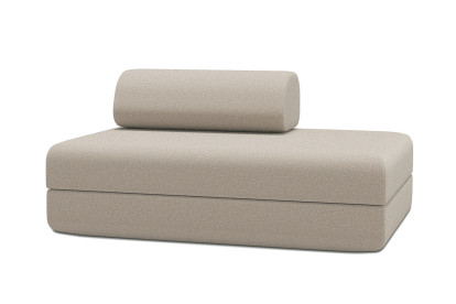 Canapé 2 places convertible et modulable - Tissu lisse Beige