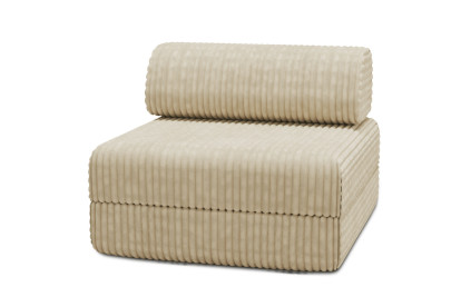 Fauteuil convertible et modulable - Velours côtelé XL Beige