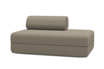 Canapé 2 places convertible et modulable - Tissu lisse Marron