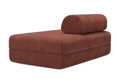Canapé 2 places convertible et modulable - Velours côtelé Terracotta