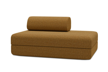 Canapé 2 places convertible et modulable - Tissu tweed Jaune