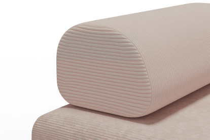Canapé 2 places convertible et modulable - Velours côtelé Rose pâle