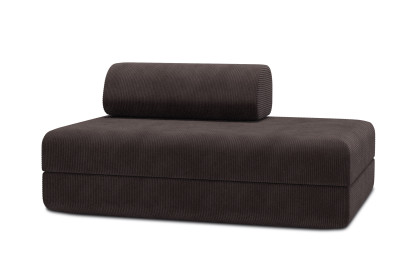 Canapé 2 places convertible et modulable - Velours côtelé Marron