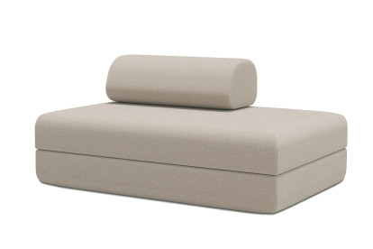 Canapé 2 places convertible et modulable - Tissu lisse Beige