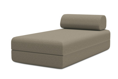 Méridienne convertible et modulable - Tissu lisse Marron