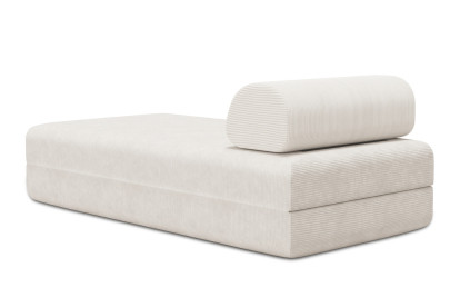 Méridienne convertible et modulable - Velours côtelé Blanc