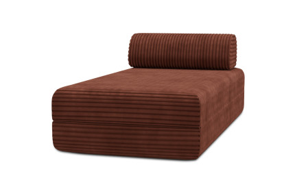 Méridienne convertible et modulable - Velours côtelé XL Terracotta