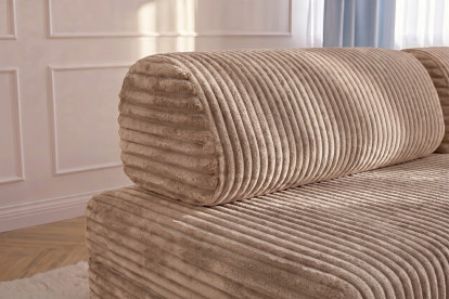 Canapé 2 places convertible et modulable - Velours côtelé XL Marron
