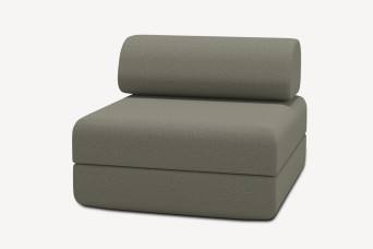 Fauteuil convertible et modulable - Tissu lisse Taupe