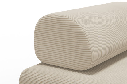 Méridienne convertible et modulable - Velours côtelé Beige