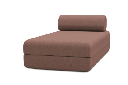 Méridienne convertible et modulable - Tissu lisse Terracotta